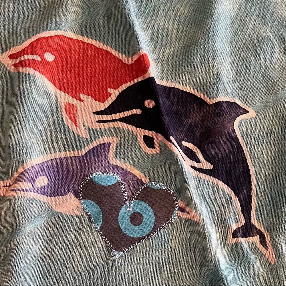 Dolphin Phish Batik Wrap Patchwork Fishman Donuts… - image 5